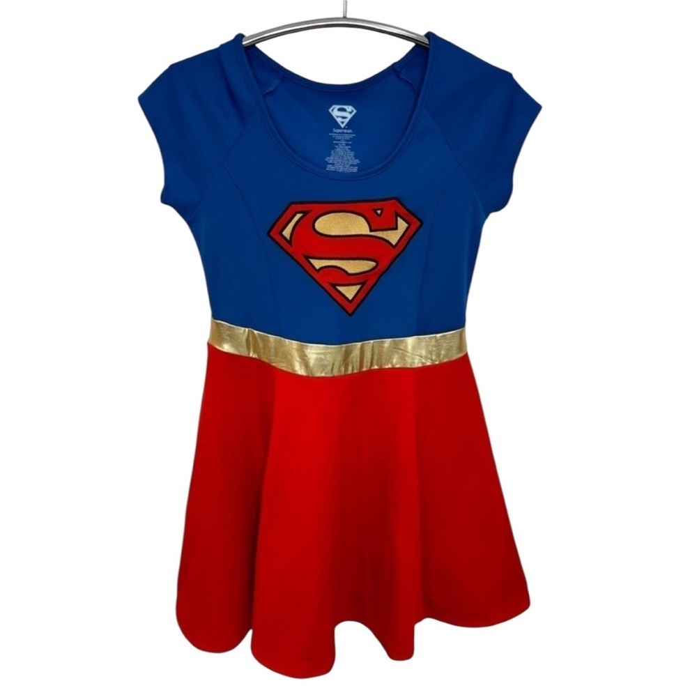 SuperMan Superwoman Halloween Costume - Blue, Red, and Gold, Youth Size XL